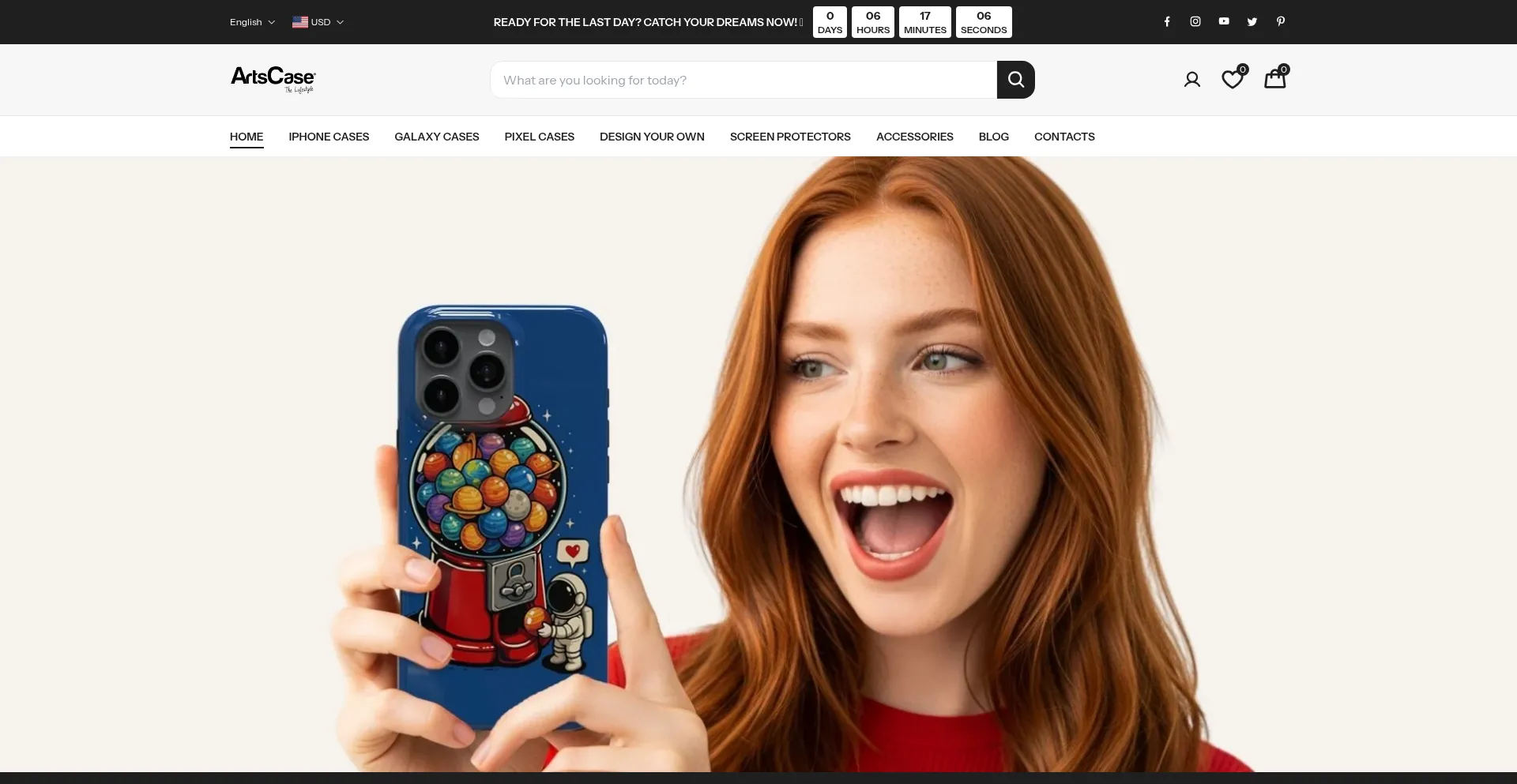 Website screenshot of Artscase.com