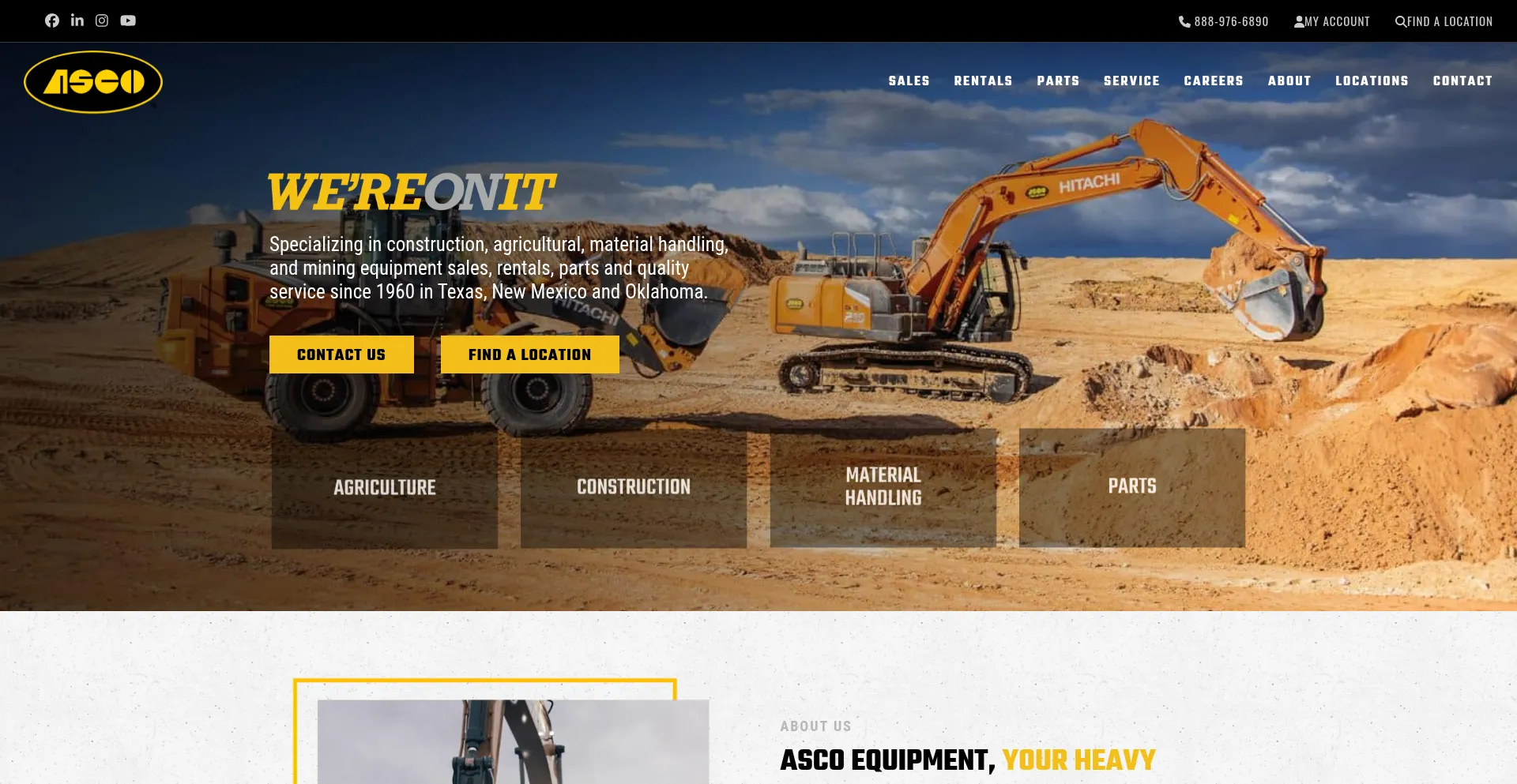 Website screenshot of Ascoeq.com