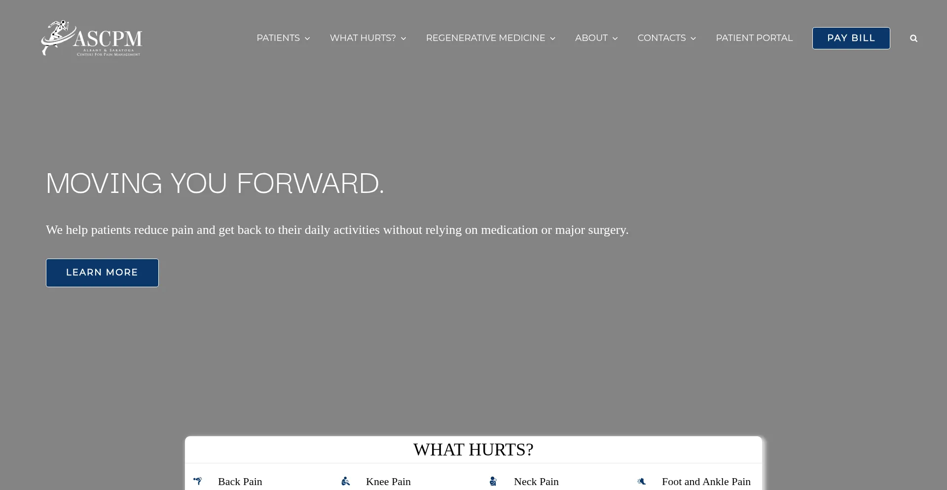 Website screenshot of Ascpm.com