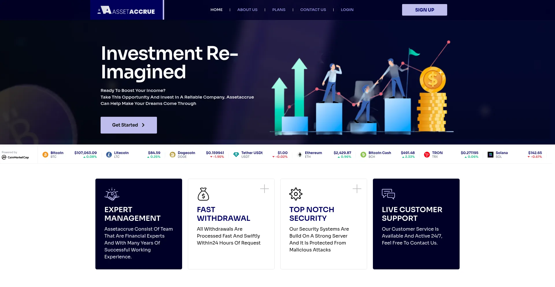 Website screenshot of Assetaccrue.com