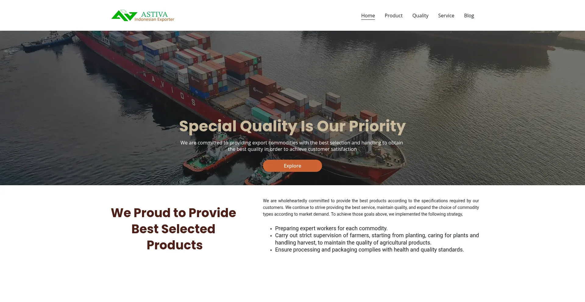 Website screenshot of Astiva.co.id