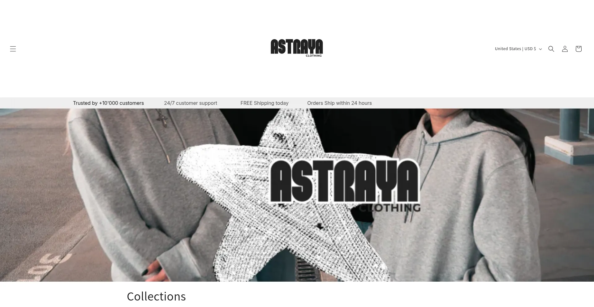 Website screenshot of Astraya.store