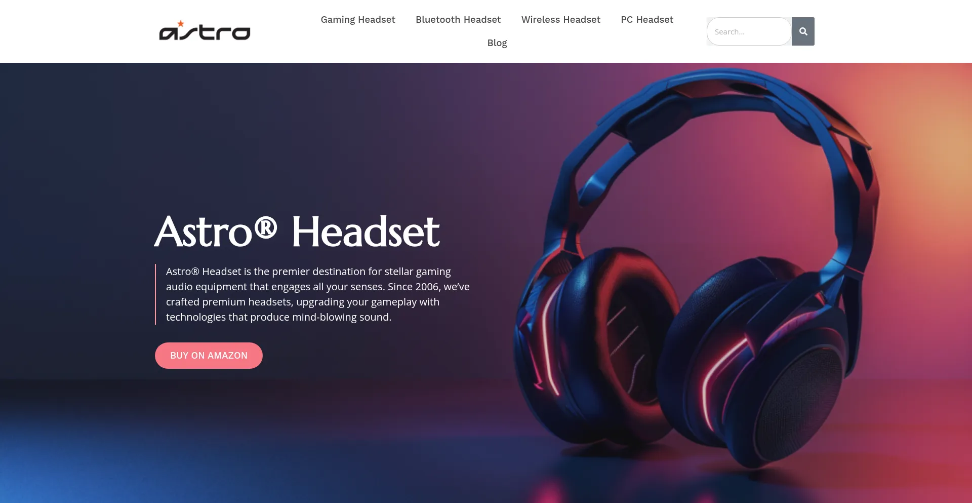 Website screenshot of Astro-headset.com