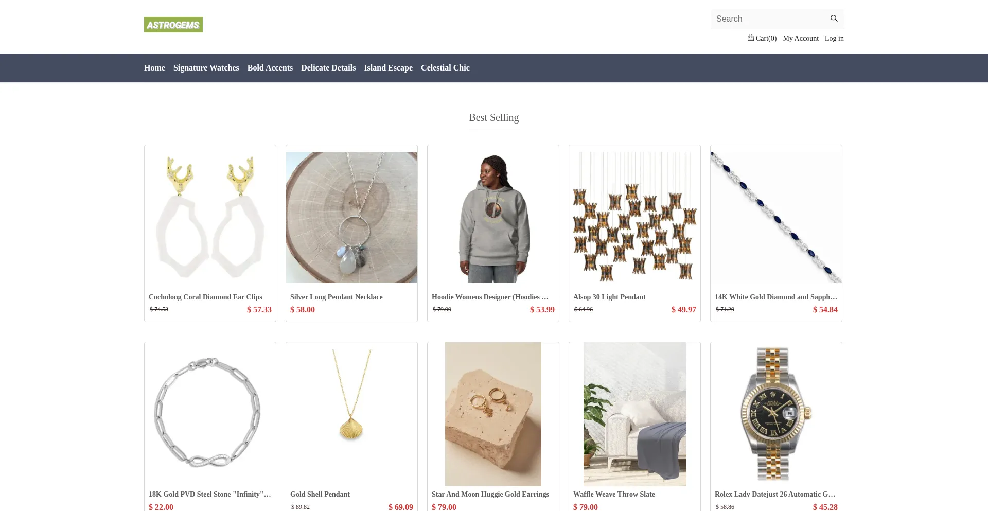 Website screenshot of Astrogemsi.shop