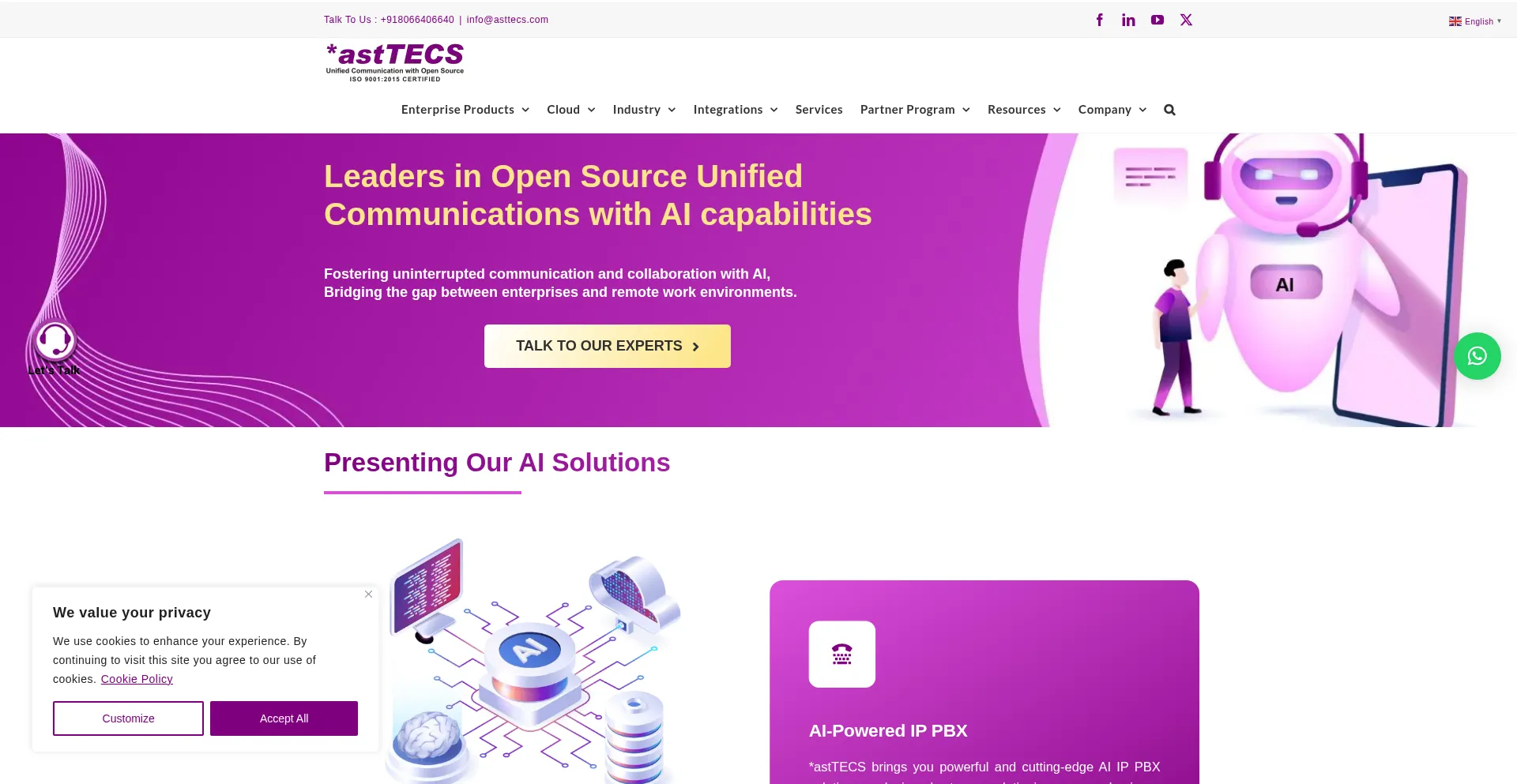 Website screenshot of Asttecs.com