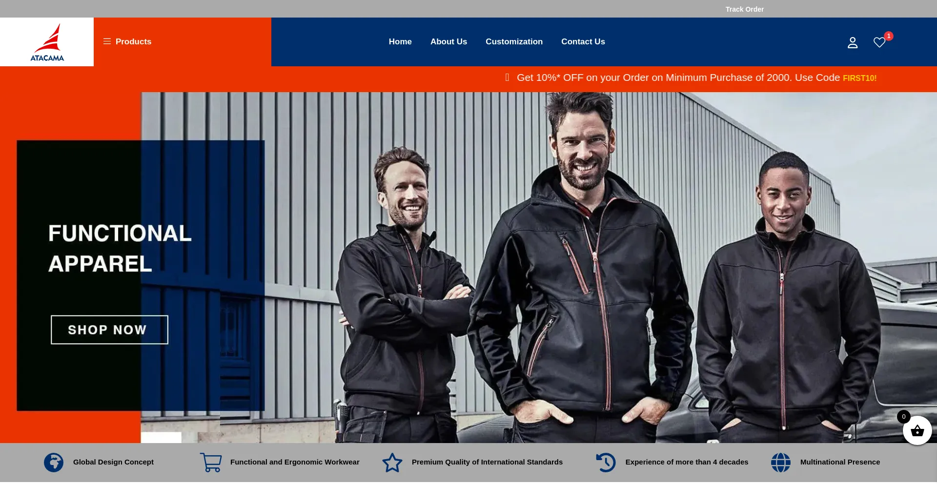 Website screenshot of Atacamapro.com