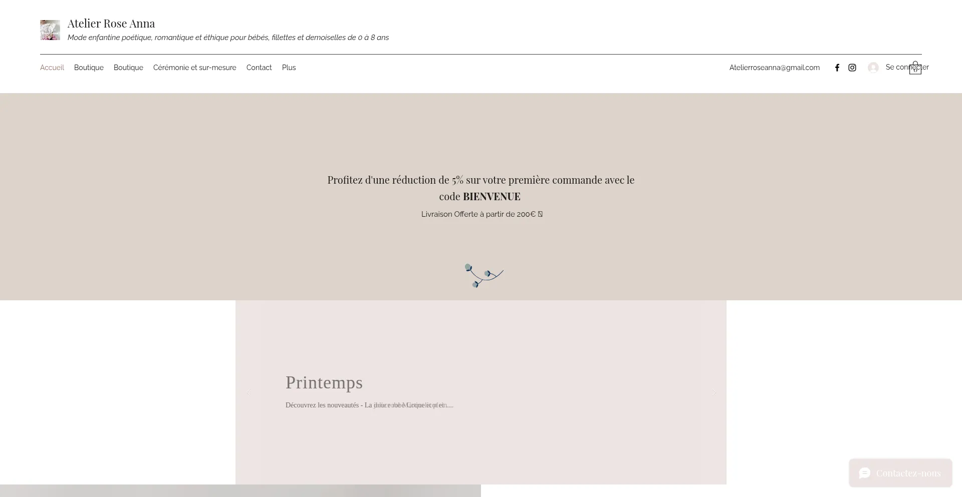 Website screenshot of Atelierroseanna.com