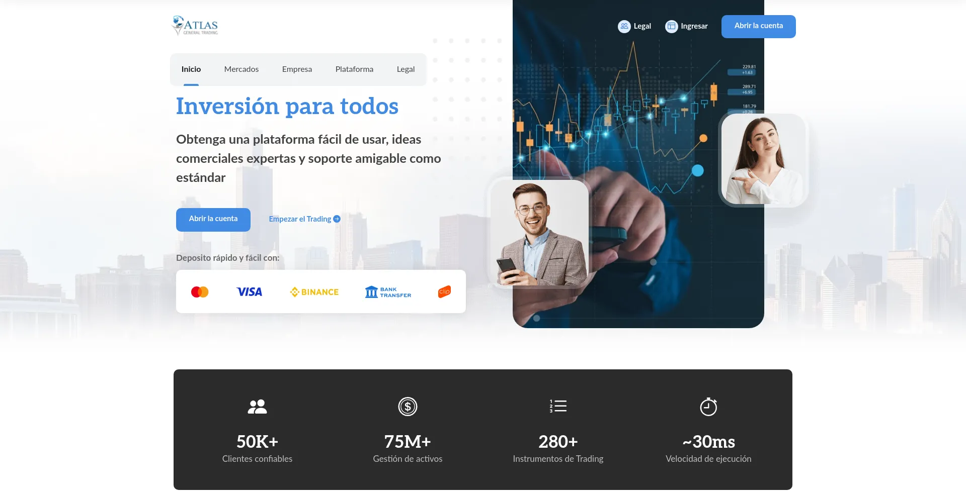 Website screenshot of Atlas-general.com