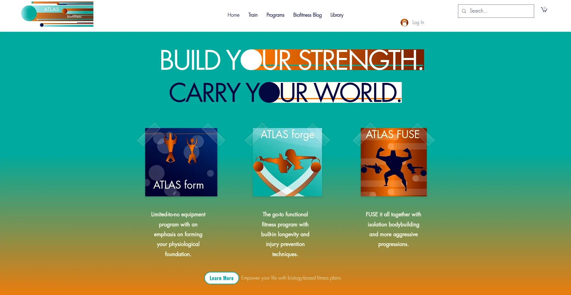 Website screenshot of Atlasbiofitness.com