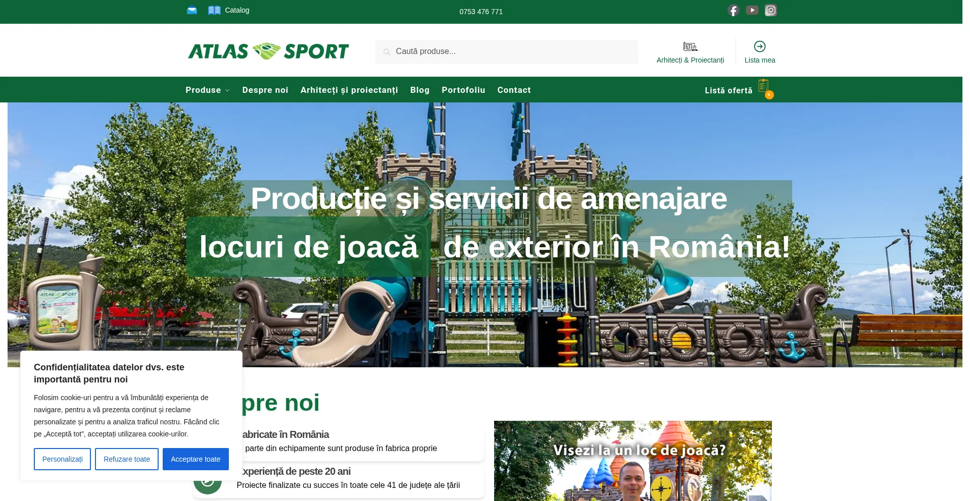 Website screenshot of Atlasjoaca.ro
