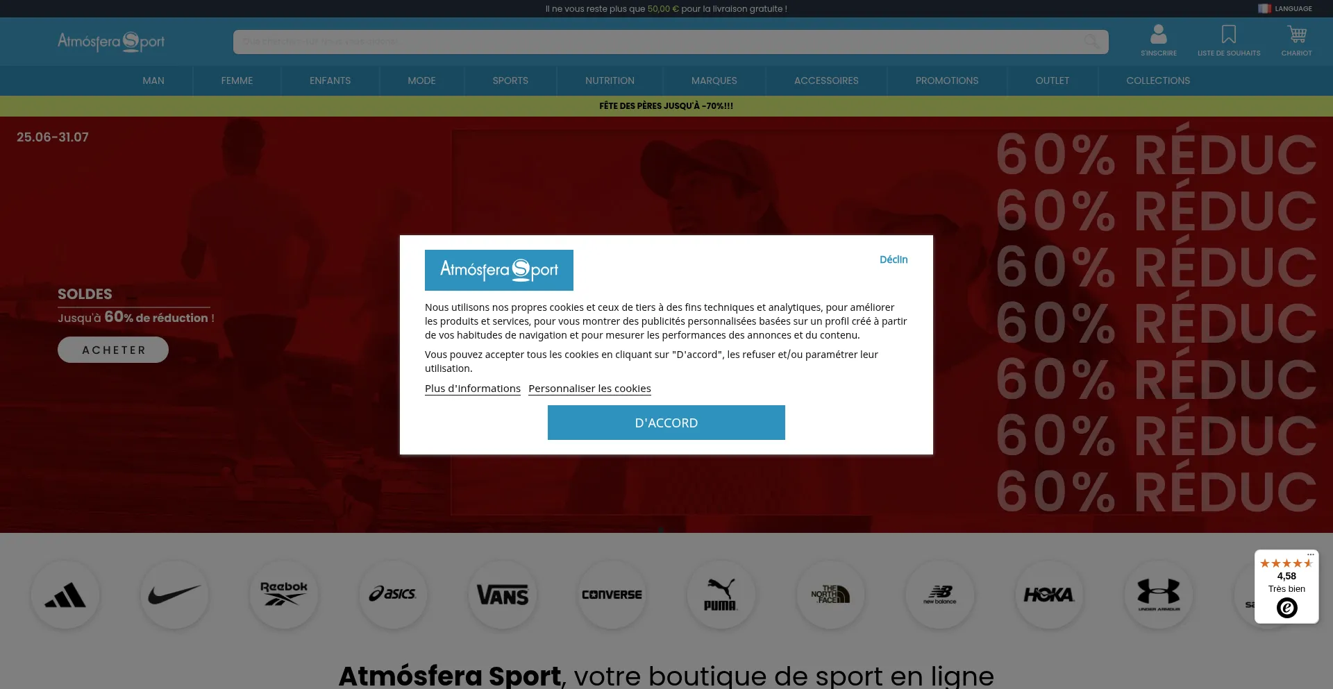¿És Seguro y Confiable Atmosferasport.fr?