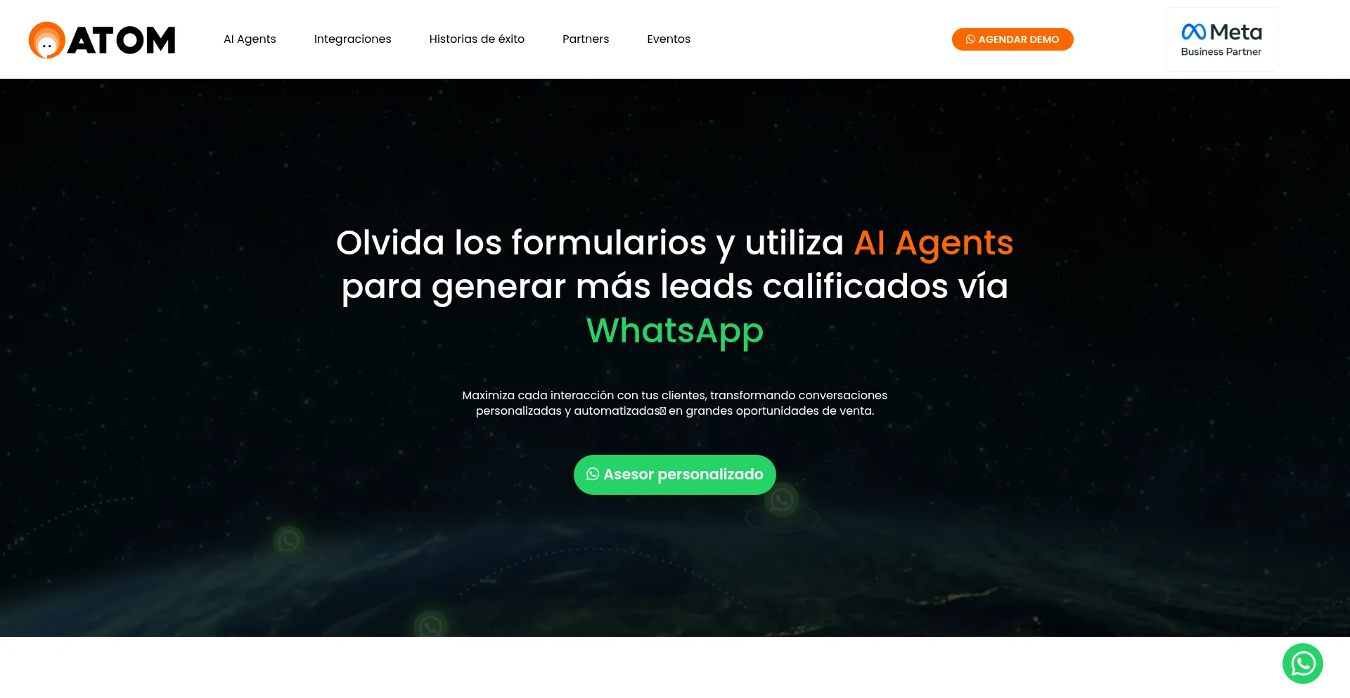 Website screenshot of Atomaichat.com