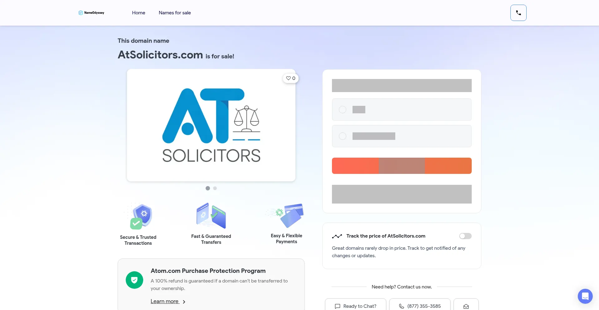 Website screenshot of Atsolicitors.com