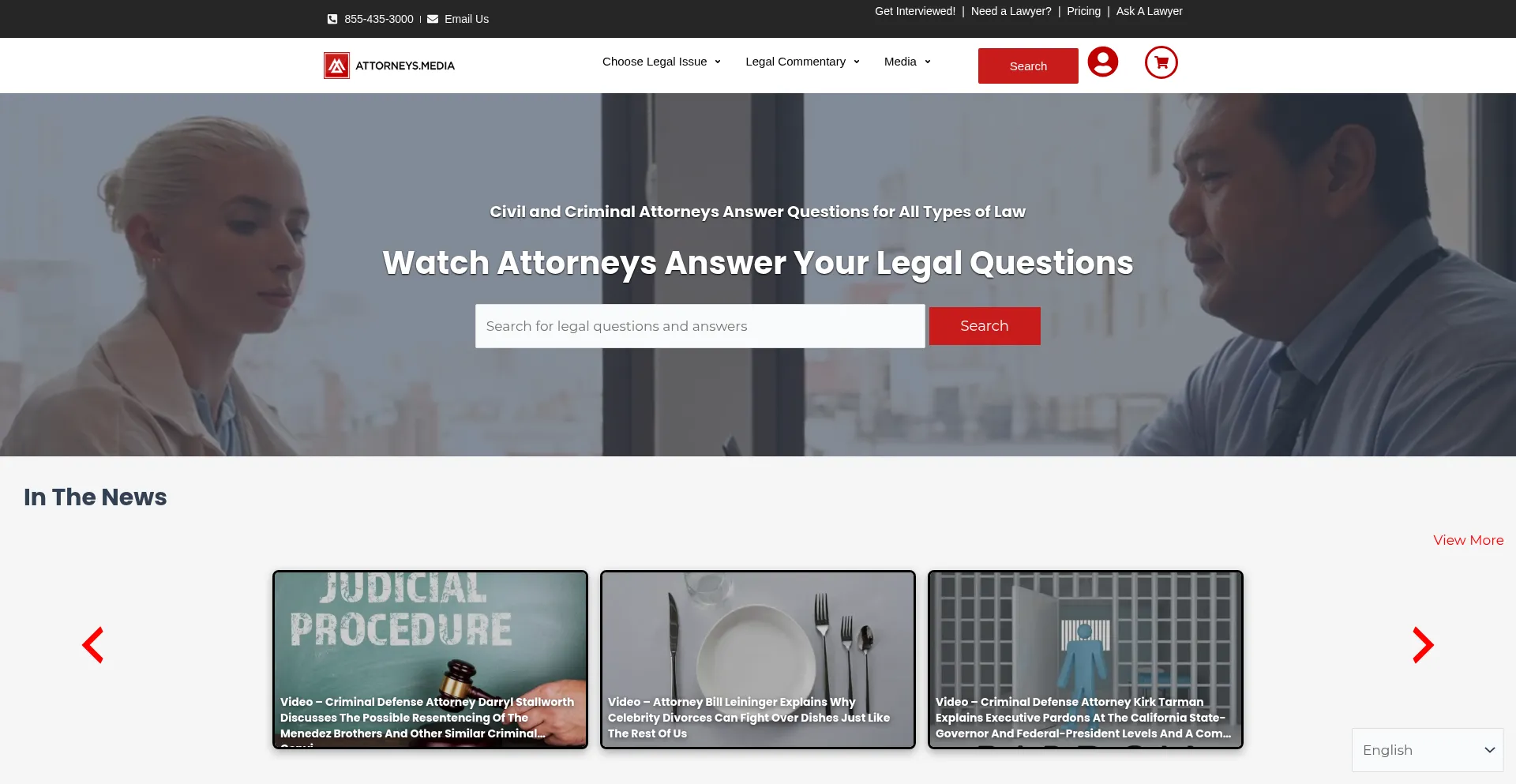Website screenshot of Attorneys.media