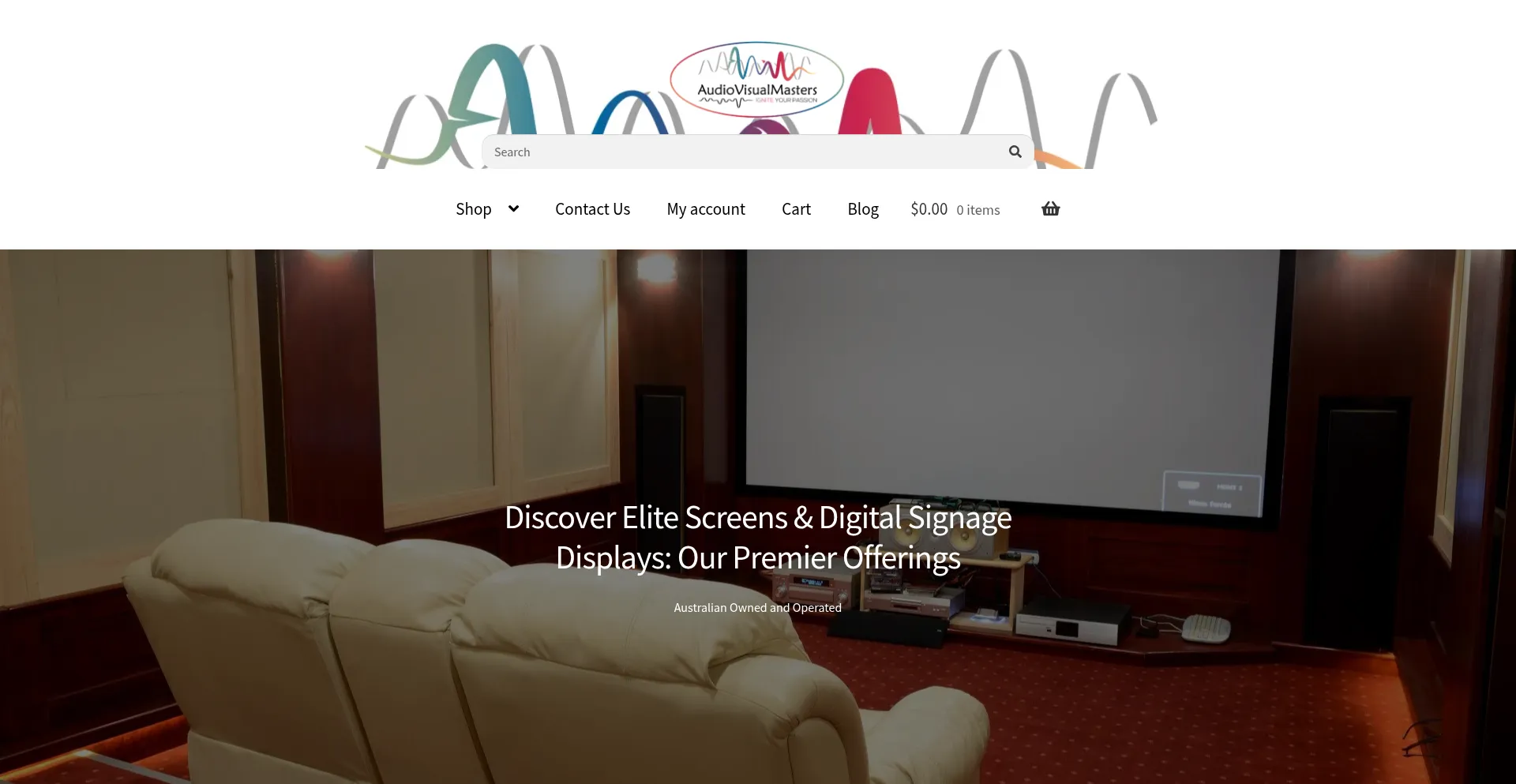 Website screenshot of Audiovisualmasters.com.au