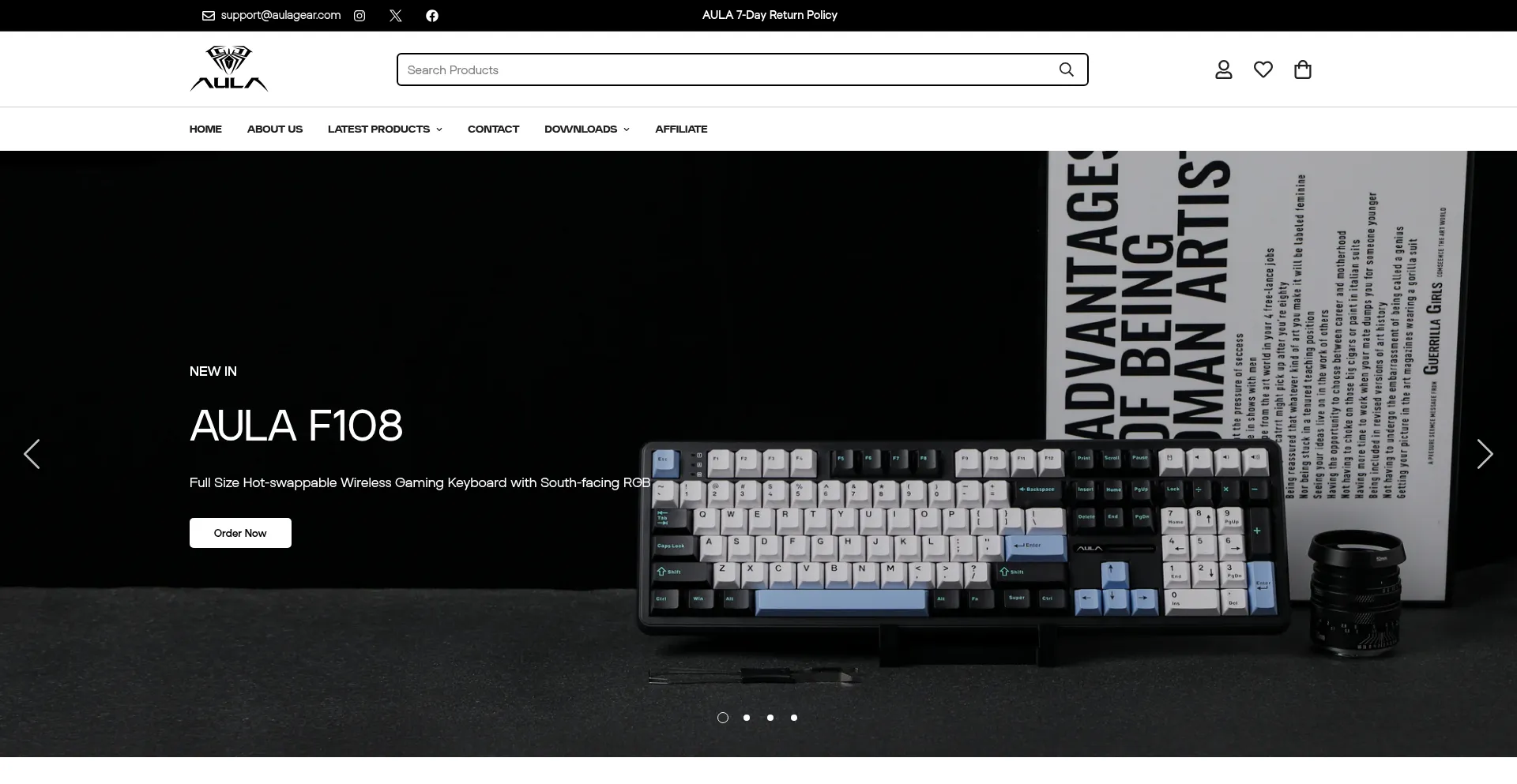 Website screenshot of Aulagear.com