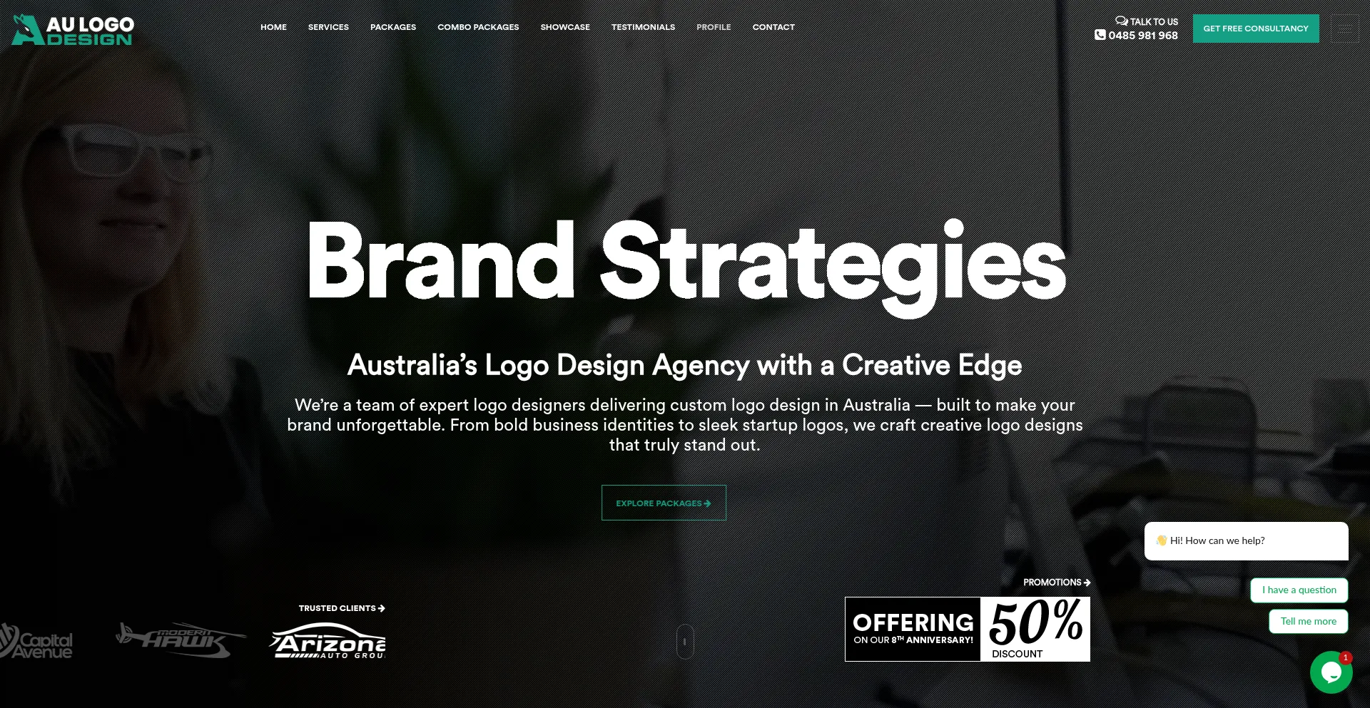 Website screenshot of Aulogodesign.com