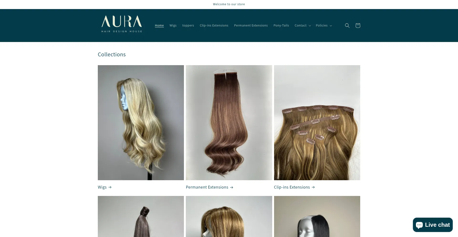 Website screenshot of Aurahairhouse.com