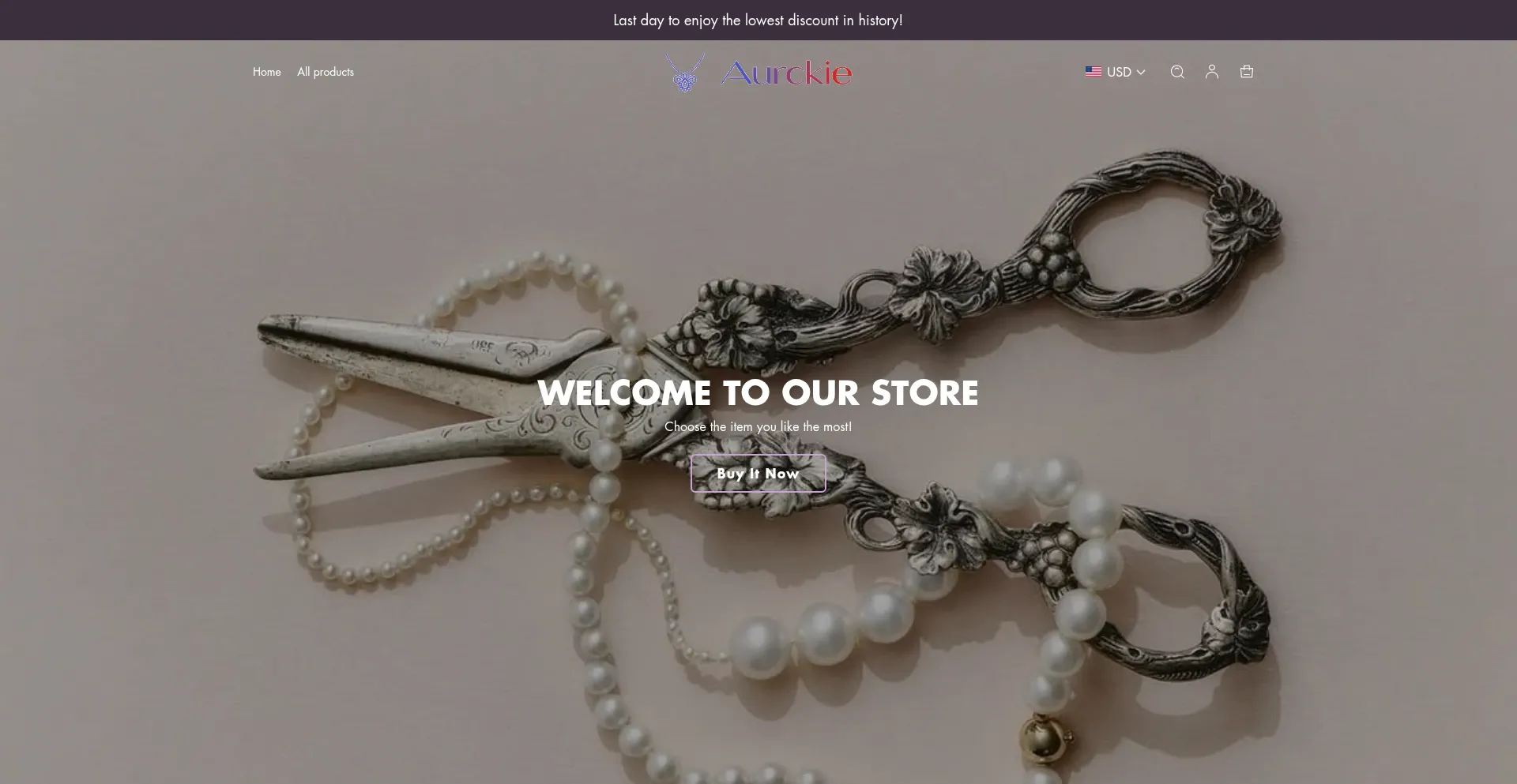 Website screenshot of Aurckie.com