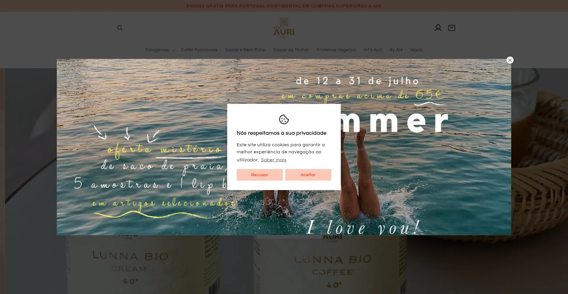 Website screenshot of Aurifoods.pt