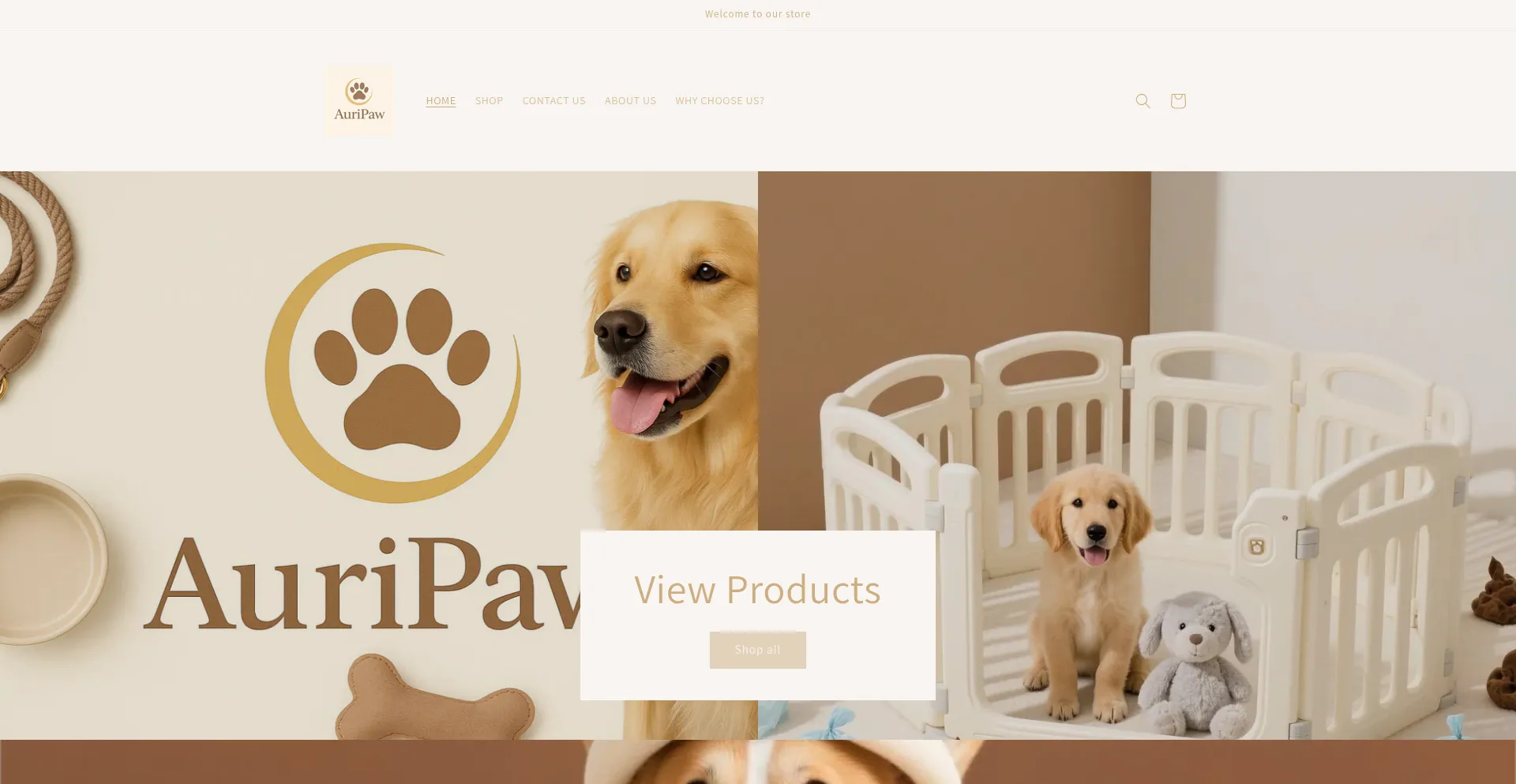 Website screenshot of Auripaw.com