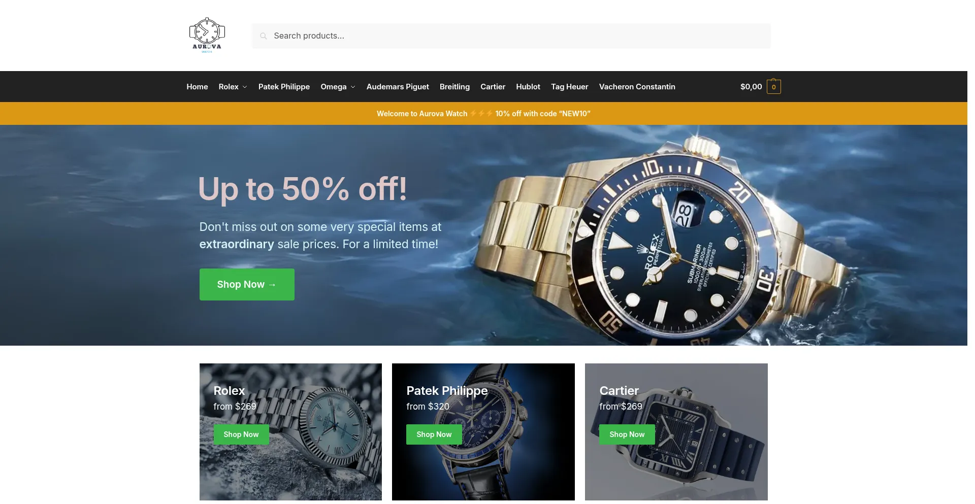 Website screenshot of Aurovawatch.com