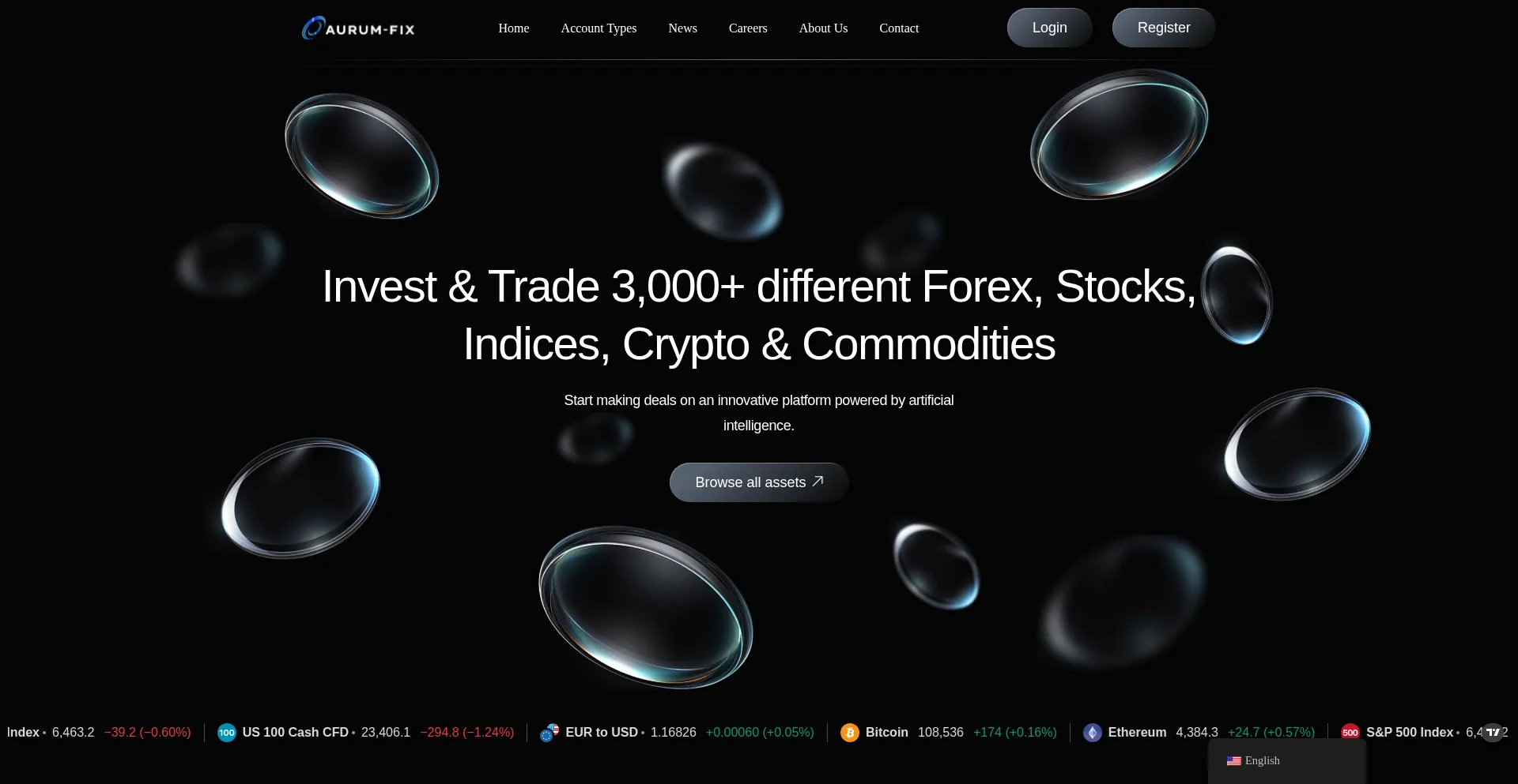 Website screenshot of Aurum-fix-corp.com