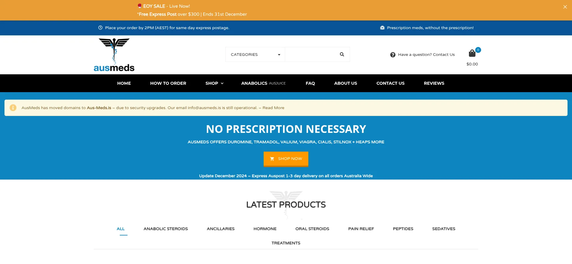 Website screenshot of Aus-meds.is