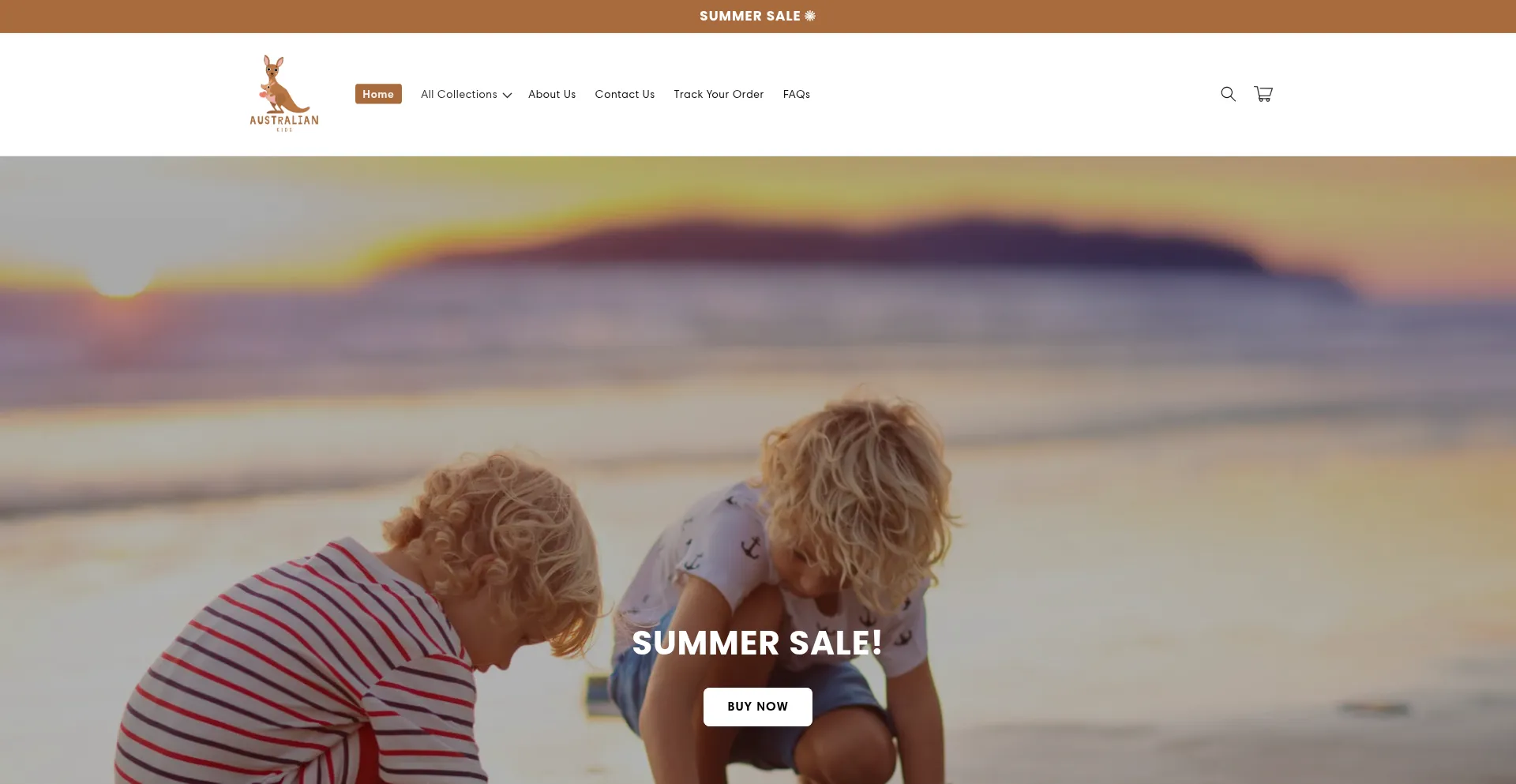 Website screenshot of Australian-kids.com