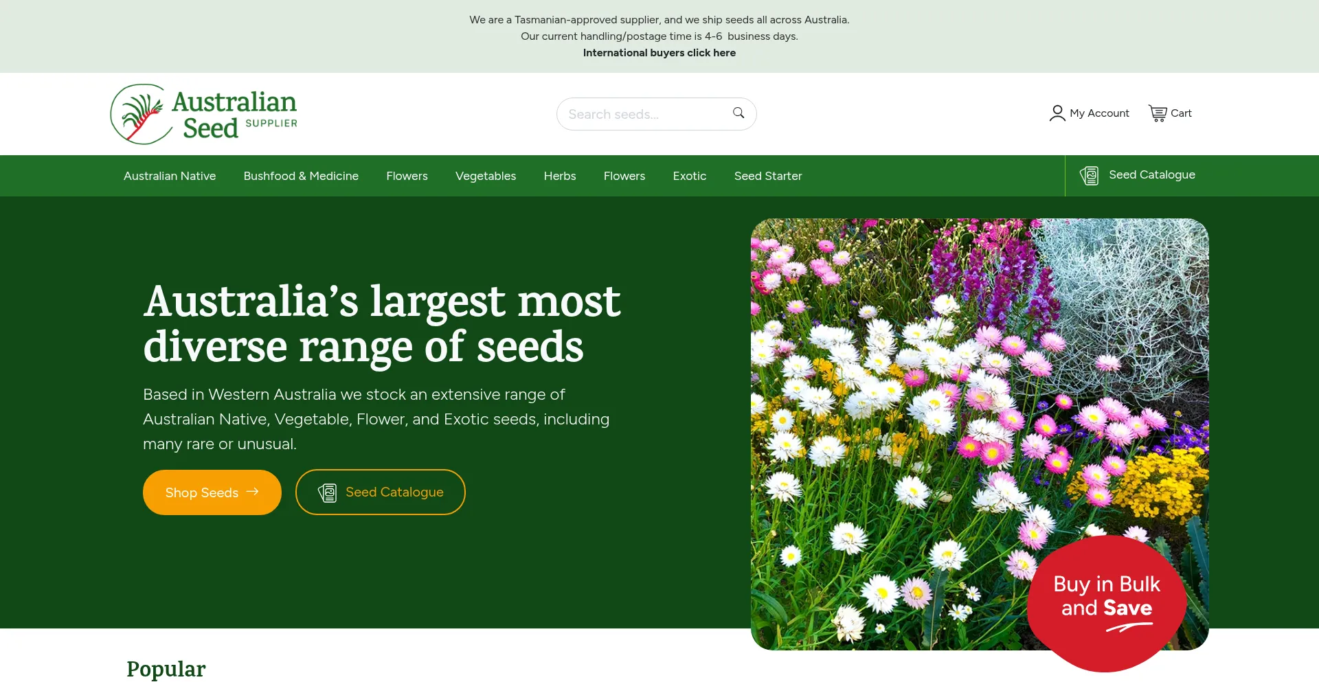 Website screenshot of Australianseed.com