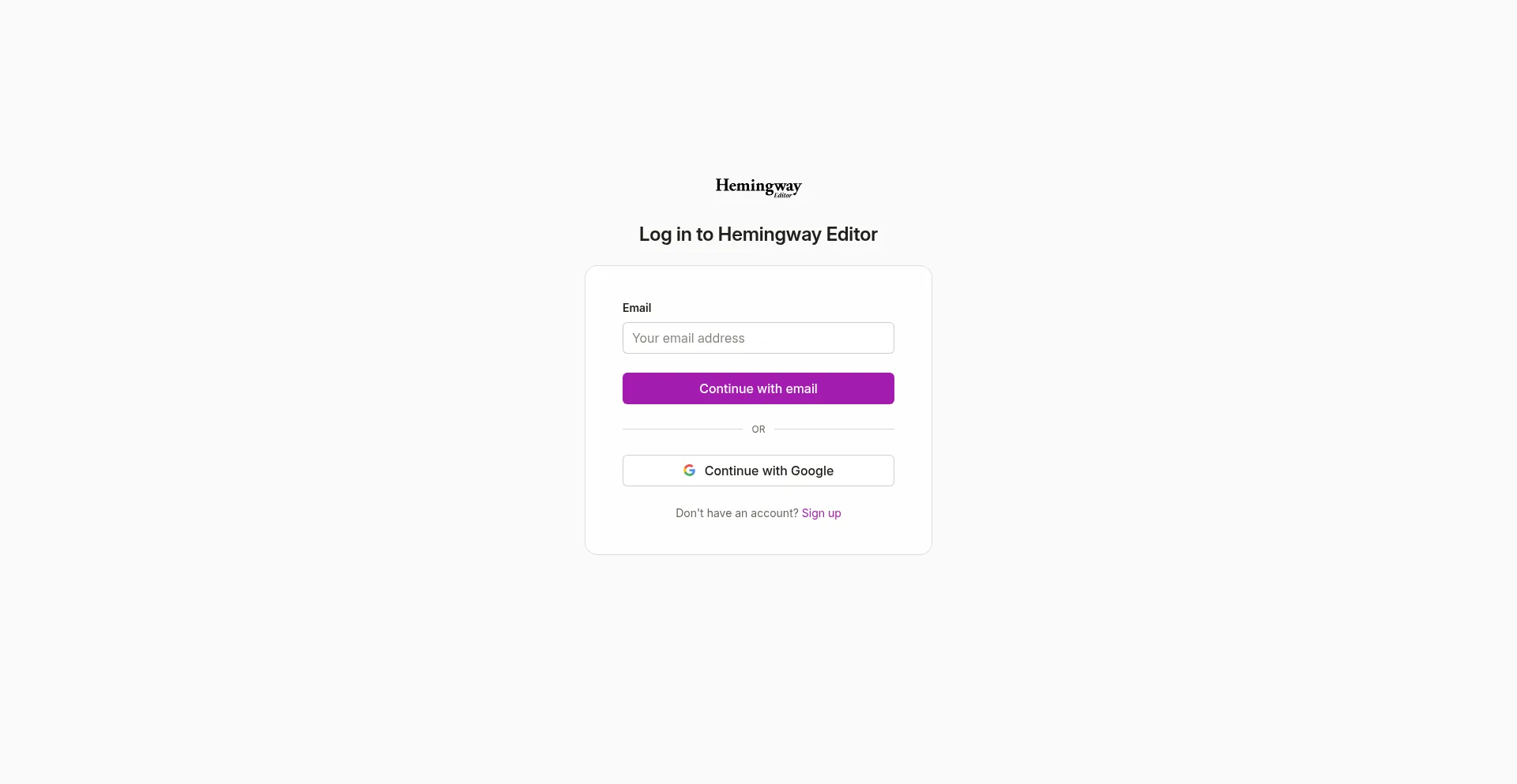 Auth.hemingwayapp.com