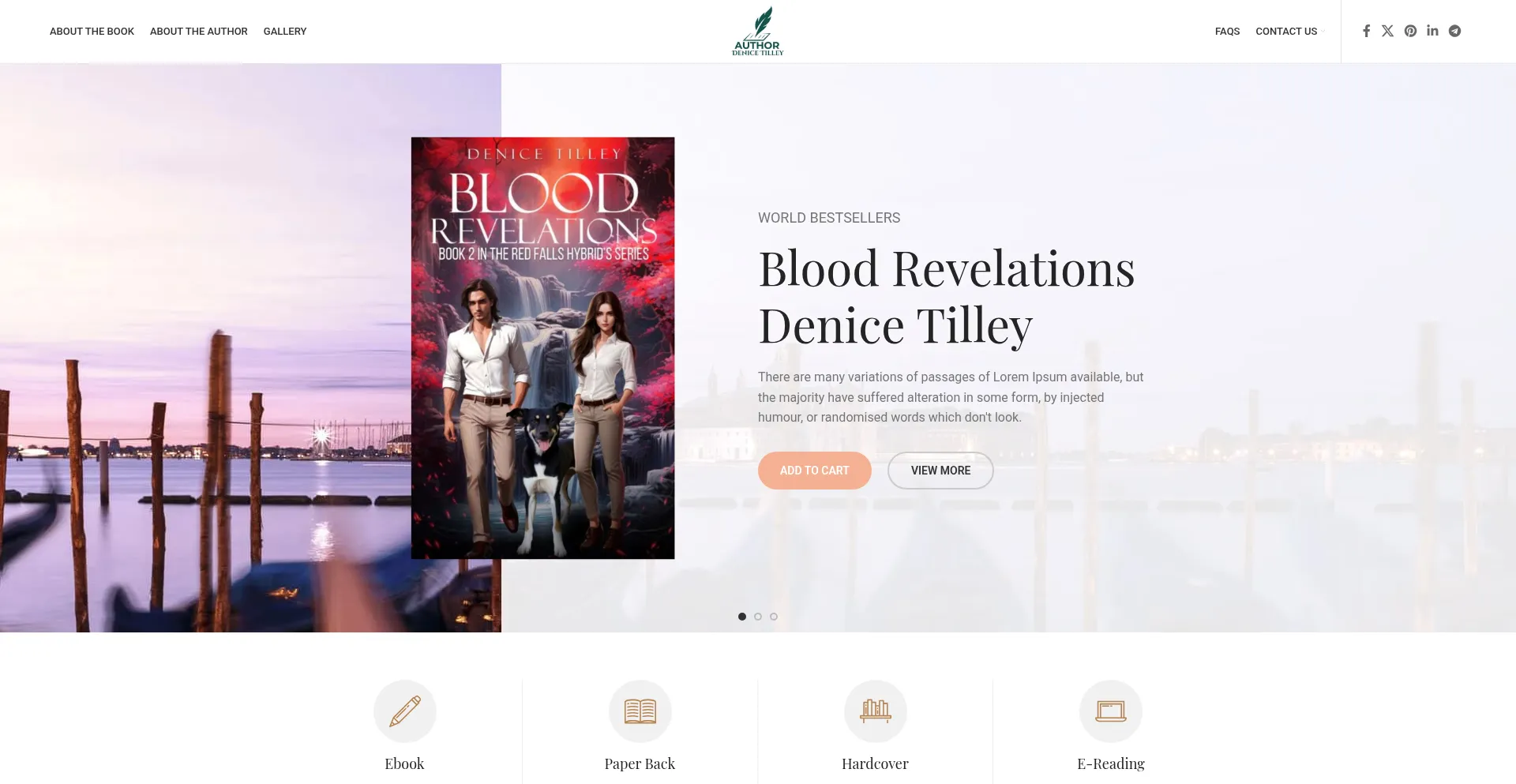 Website screenshot of Authordenicetilley.store