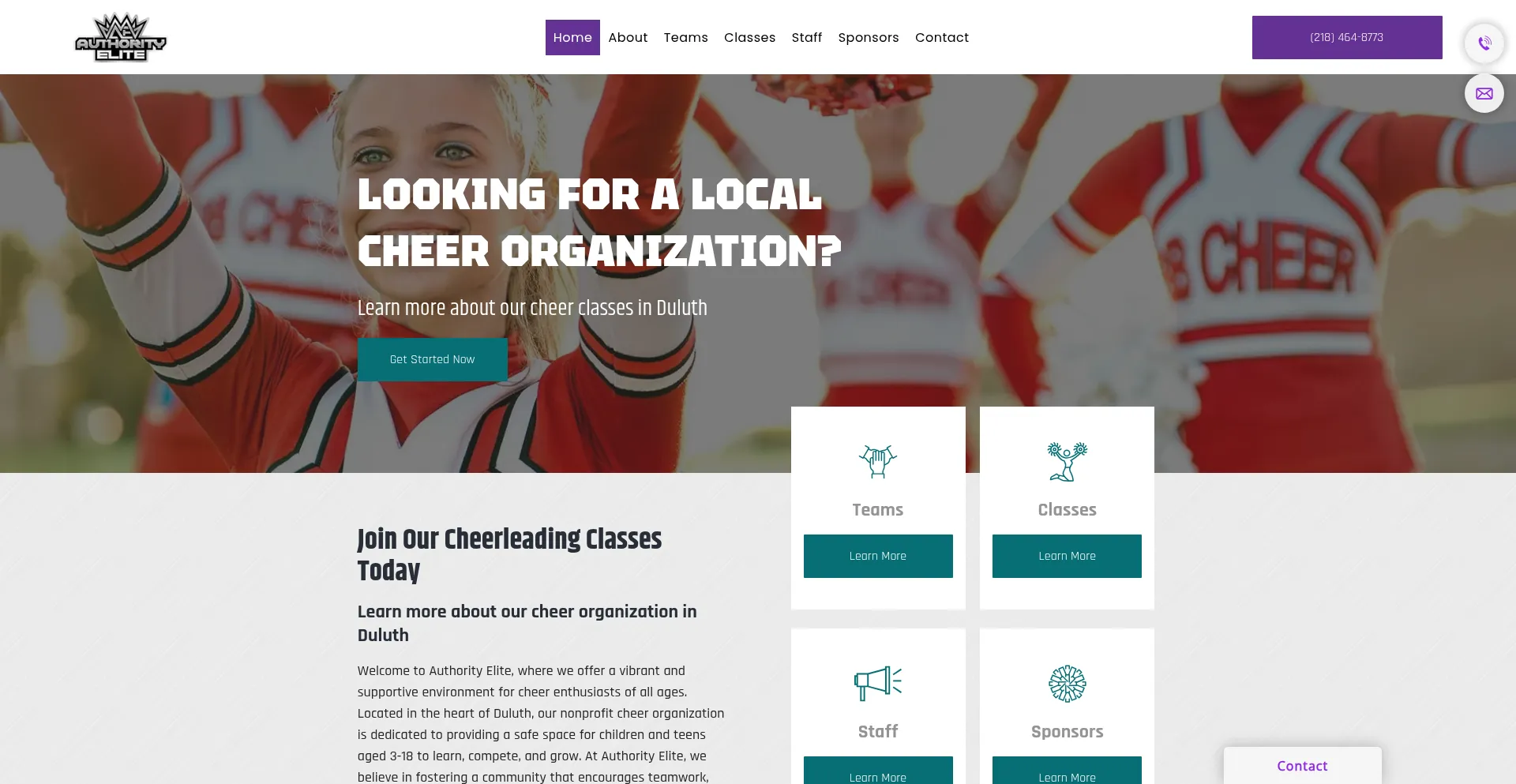 Website screenshot of Authorityelitemn.com