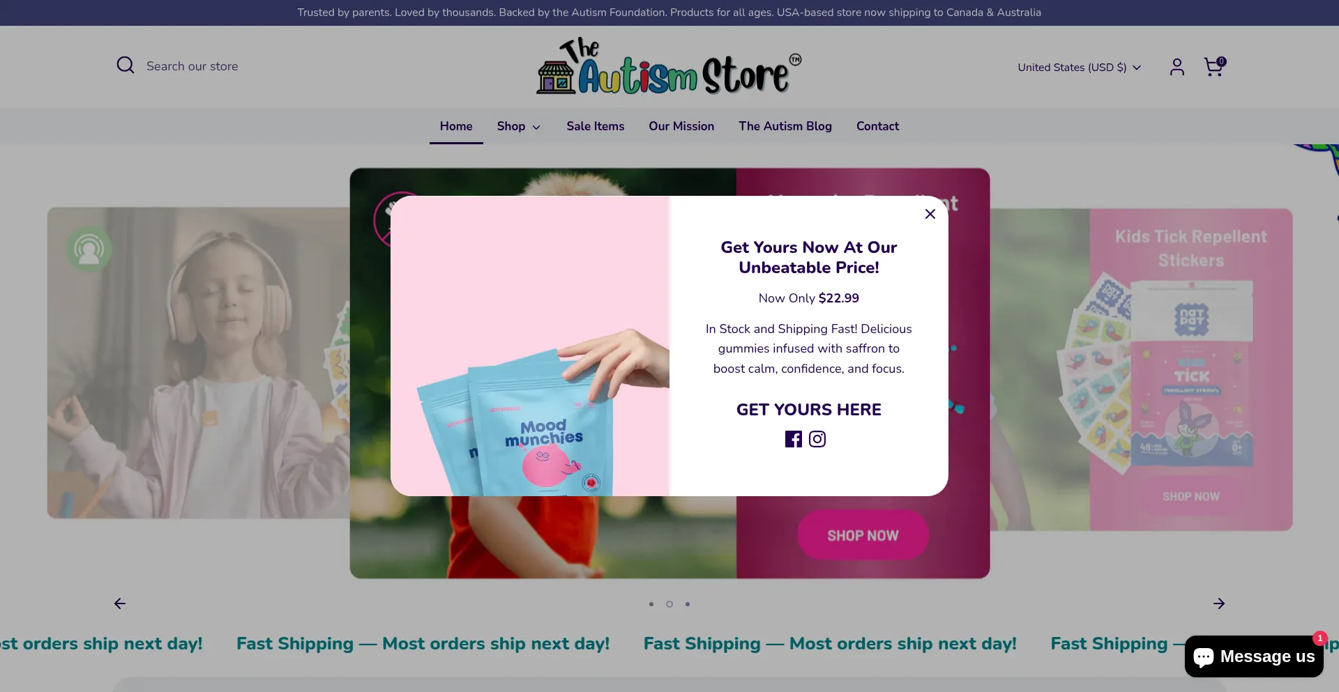 Autism-store.com Screenshot