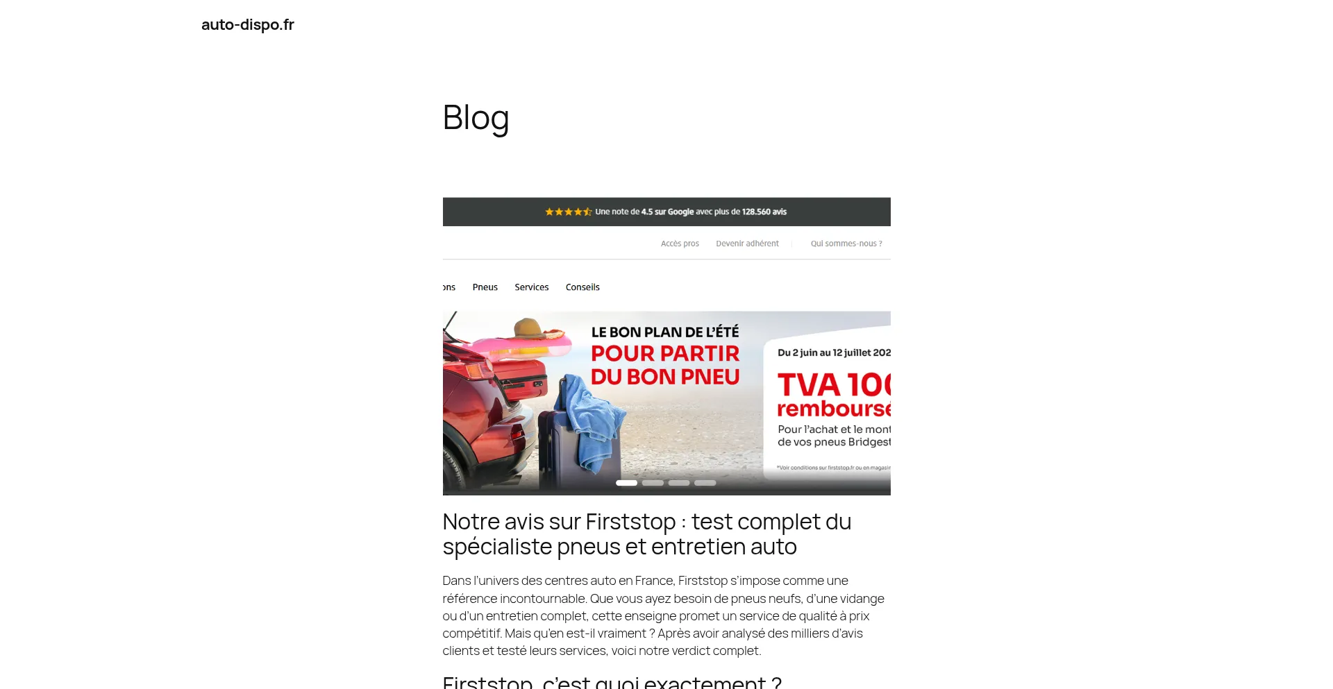 Website screenshot of Auto-dispo.fr