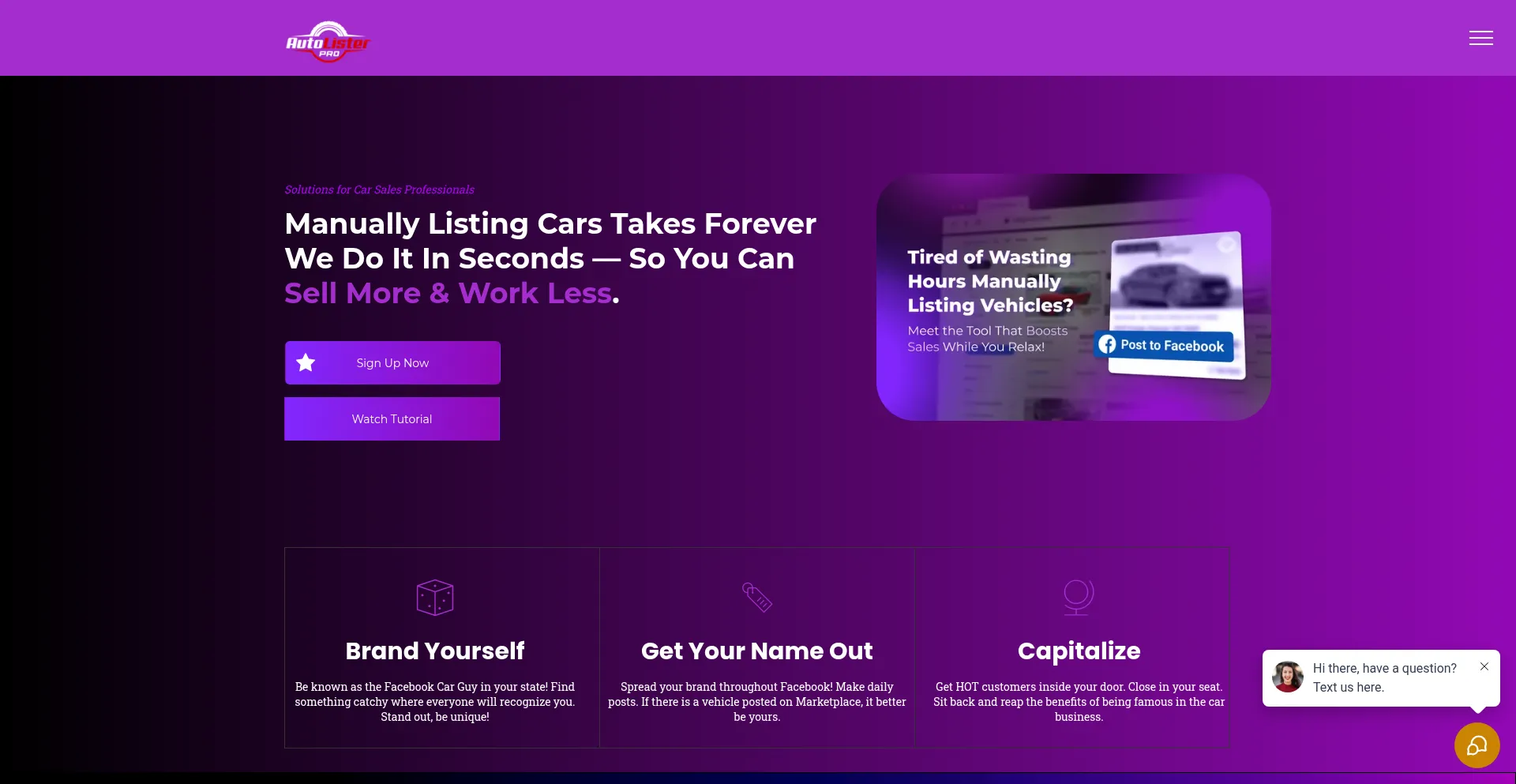 Website screenshot of Autolisterpro.com
