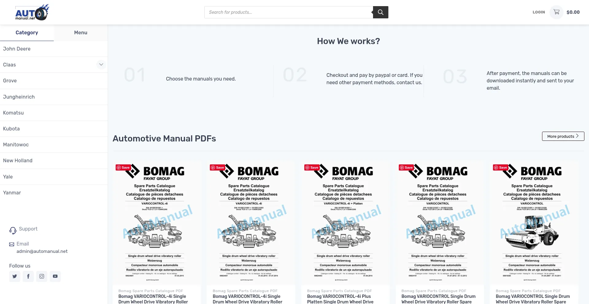 Website screenshot of Automanual.net