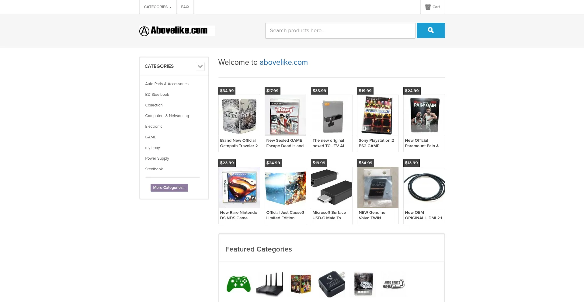 Website screenshot of Auytech.ecrater.com