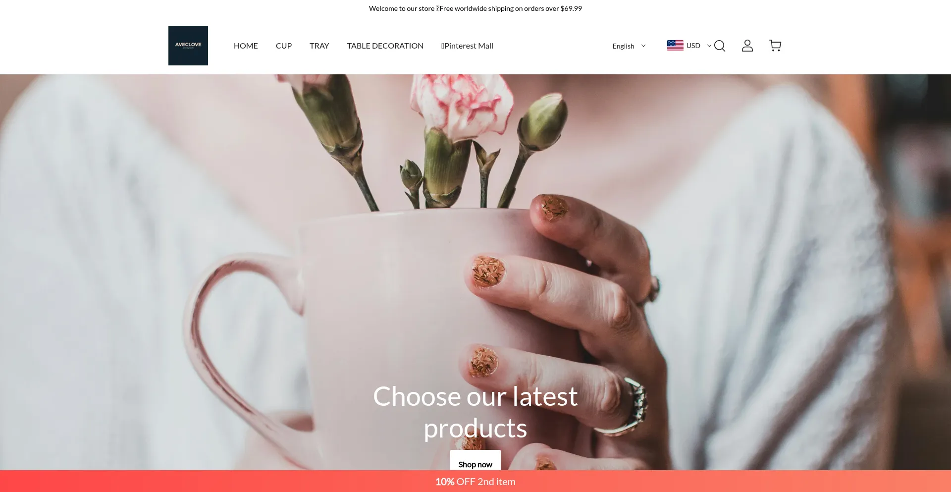 Website screenshot of Aveclove.com