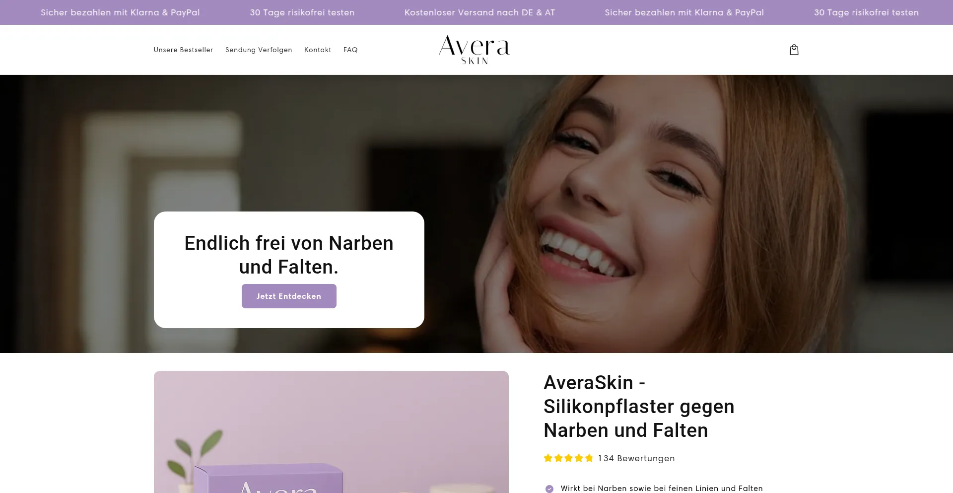 Website screenshot of Averaskin.de