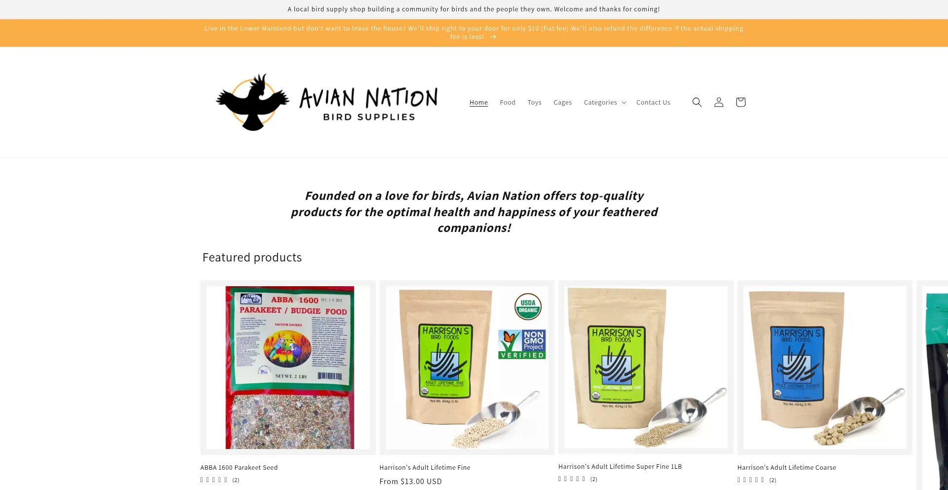 Website screenshot of Aviannation.ca