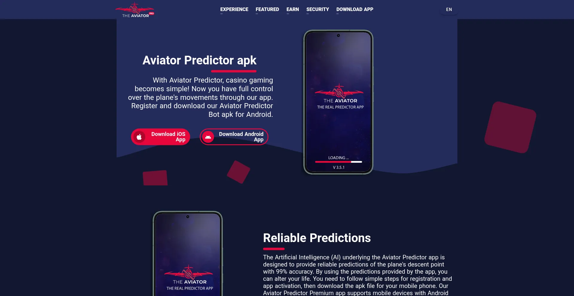 Website screenshot of Aviator-predictor.store