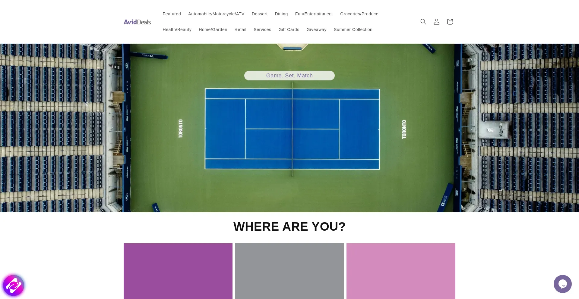 Website screenshot of Avid.deals