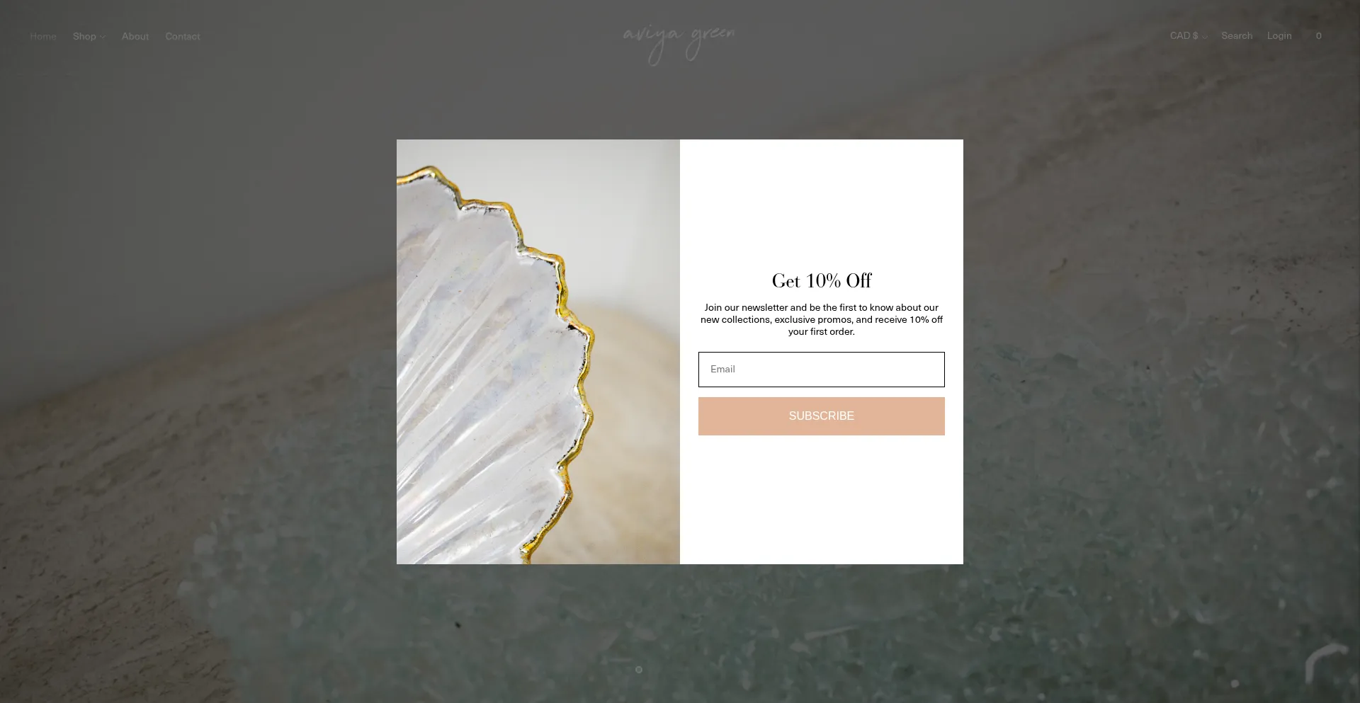 Website screenshot of Aviyagreen.com