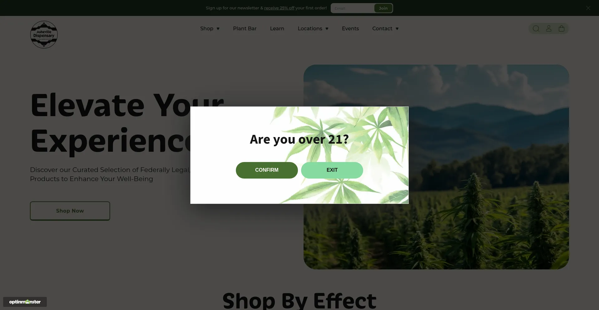 Website screenshot of Avldispensary.com