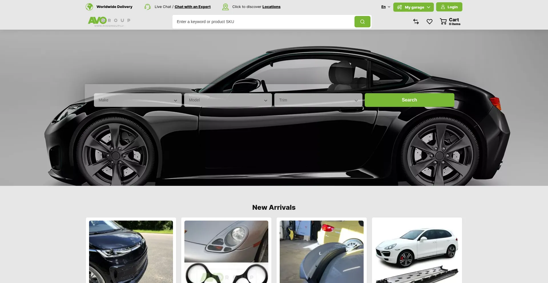 Website screenshot of Avogroup.lv