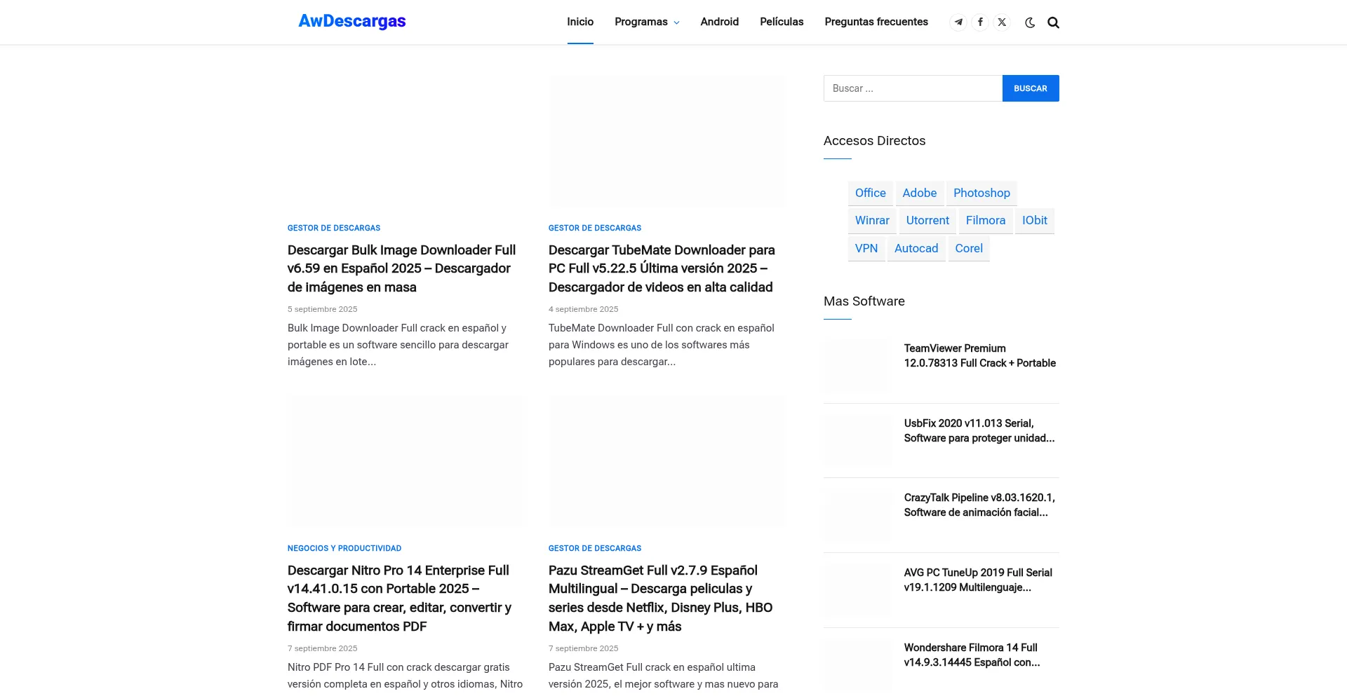 Awdescargas.com Screenshot