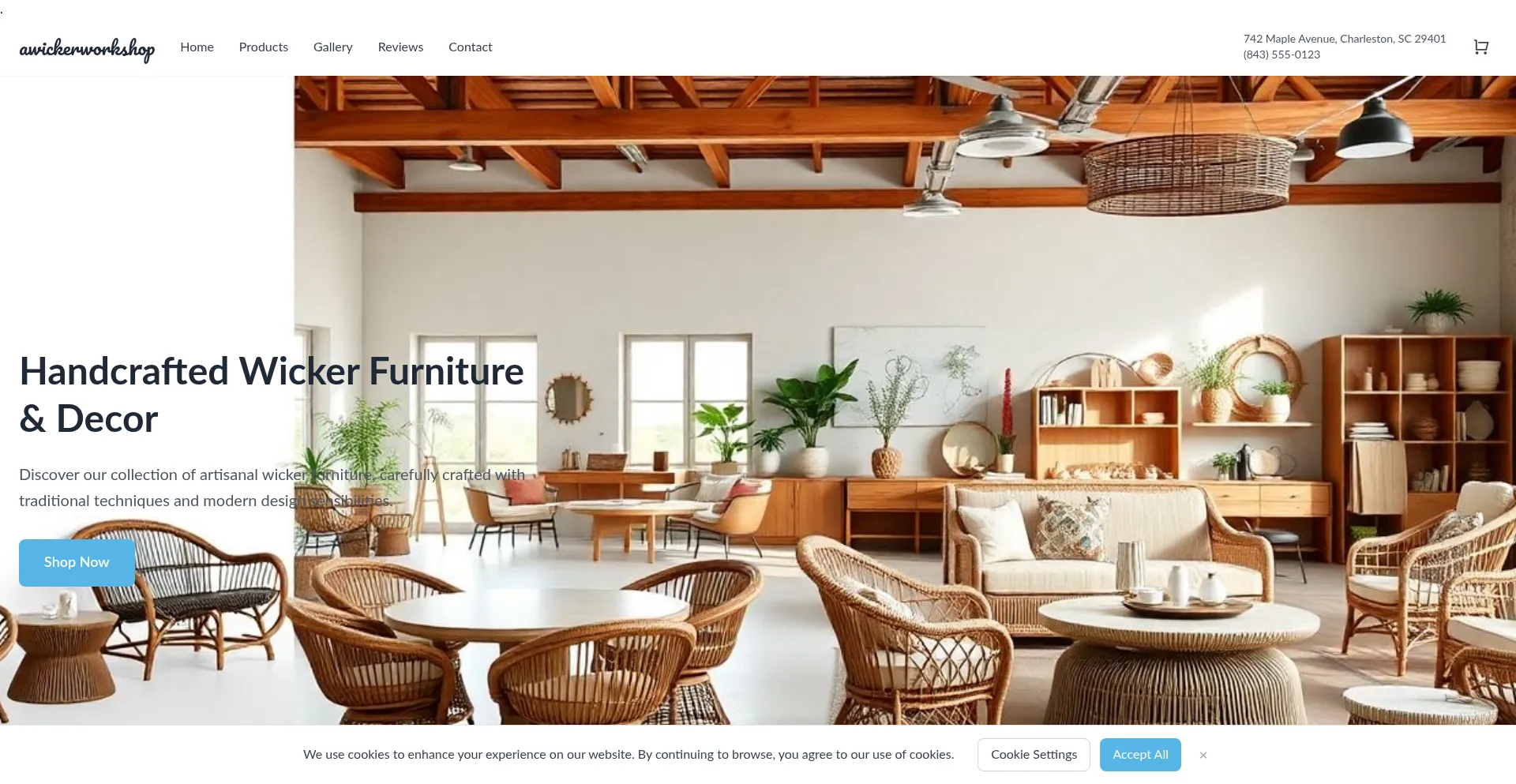 Website screenshot of Awickerworkshop.com