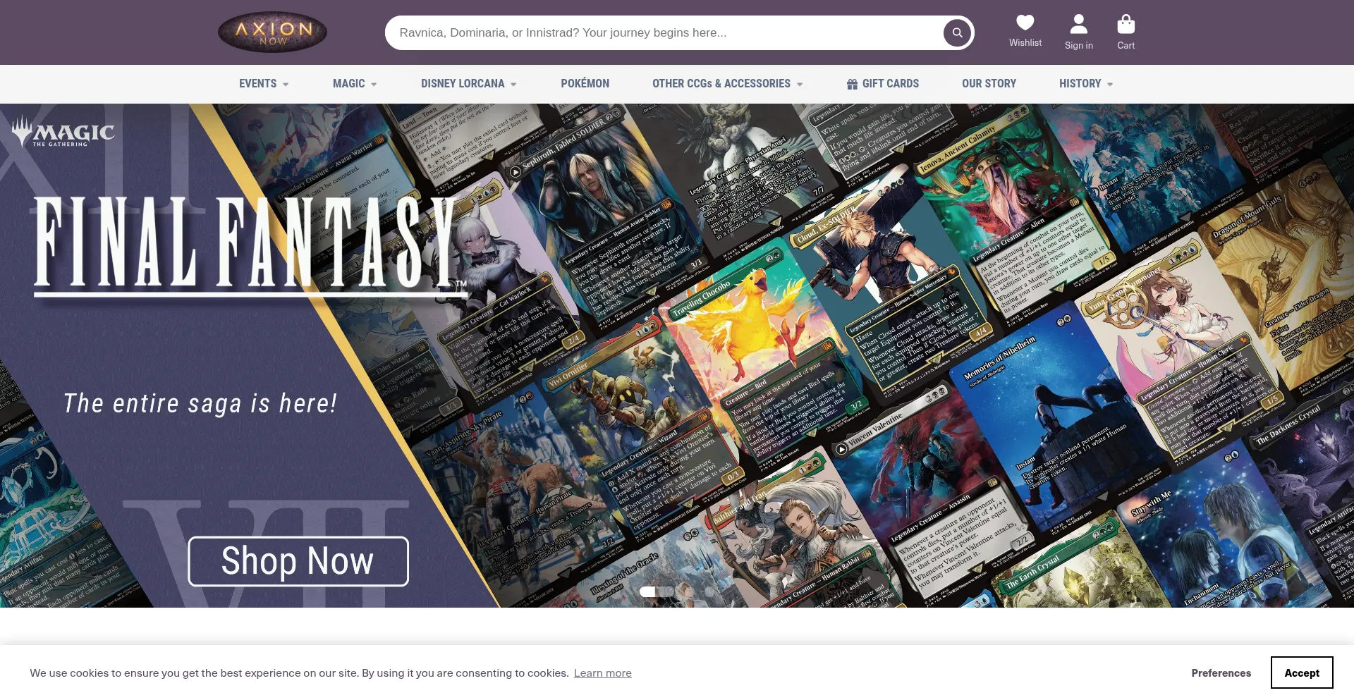 Website screenshot of Axionnow.com