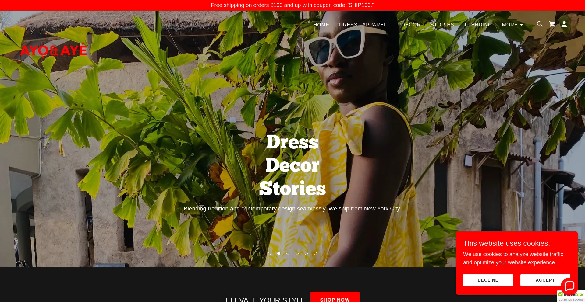 Website screenshot of Ayoandaye.com